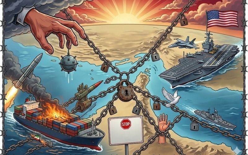 ایران-امریکہ کشیدگی میں اضافہ: آبنائے ہرمز میں کنٹینر جہاز پر حملہ